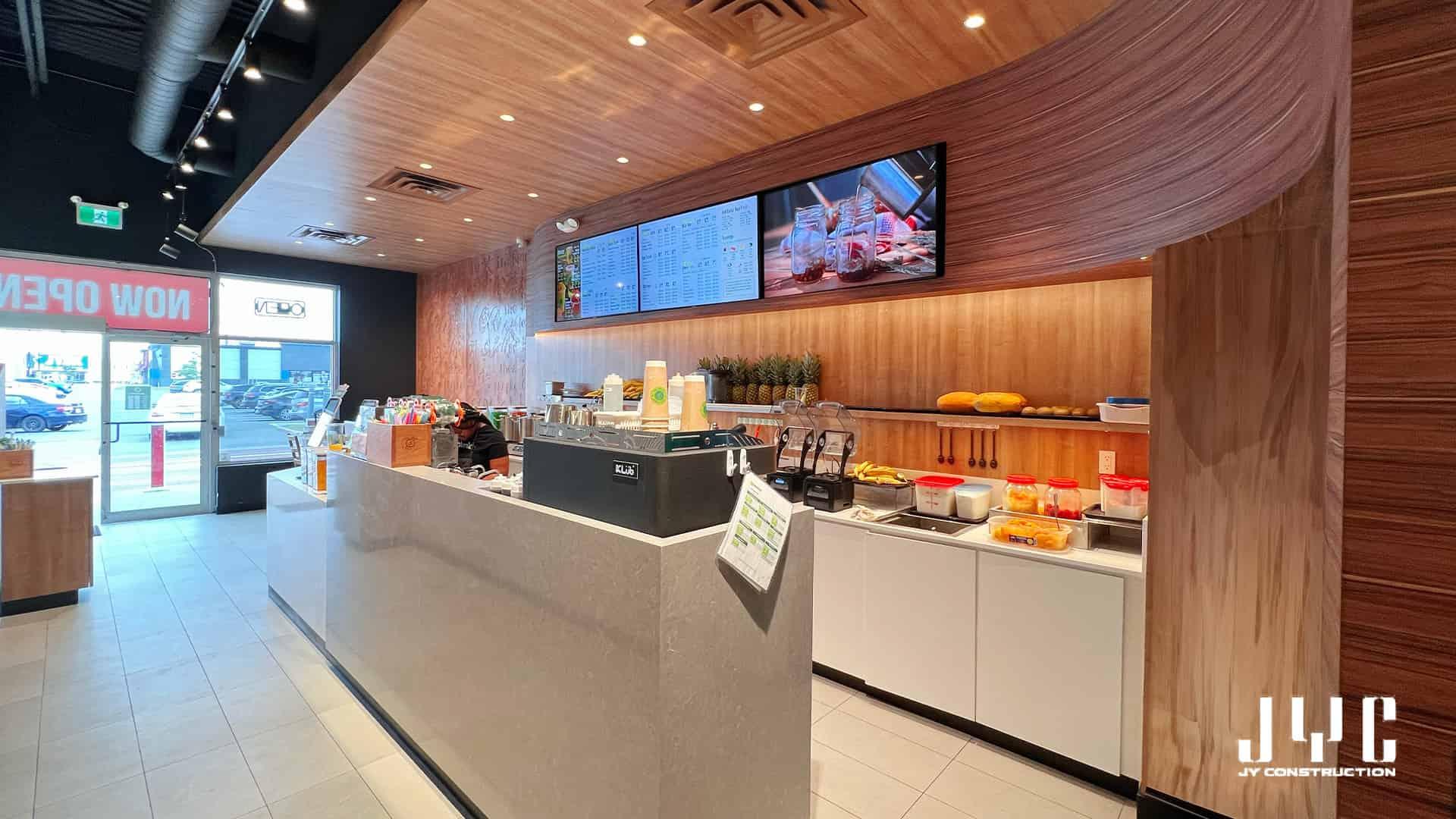 Ottawa Milk Tea Shop Renovation—REAL FRUIT BUBBLE TEA OTTAWA JY Construction