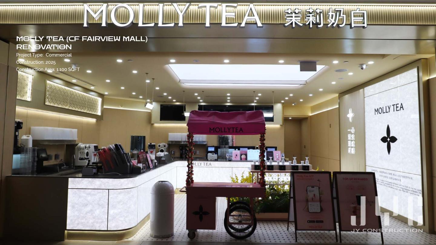 Commercial General Contractor Project - Molly Tea CF Fairview Mall | JY Construction