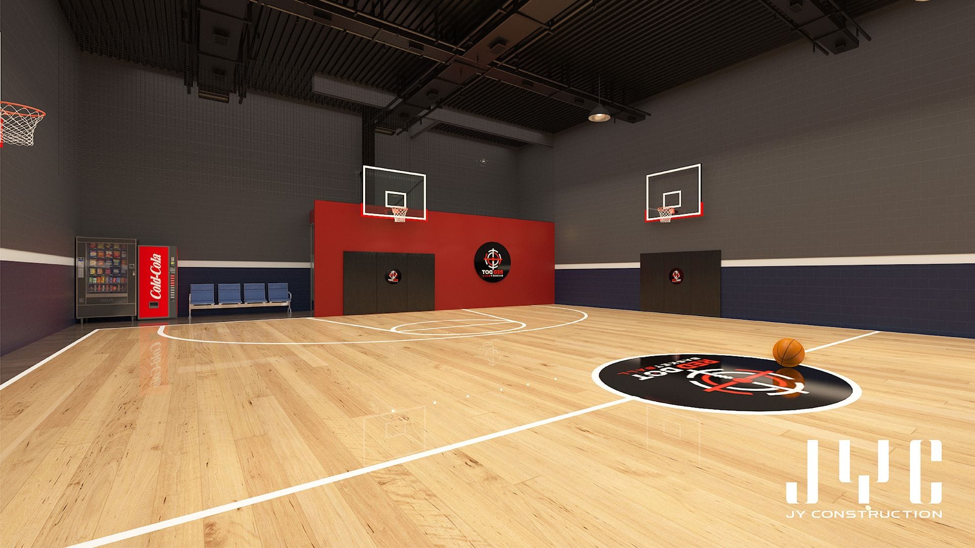 Markham Basketball Court Renovation Red Dot JY Construction